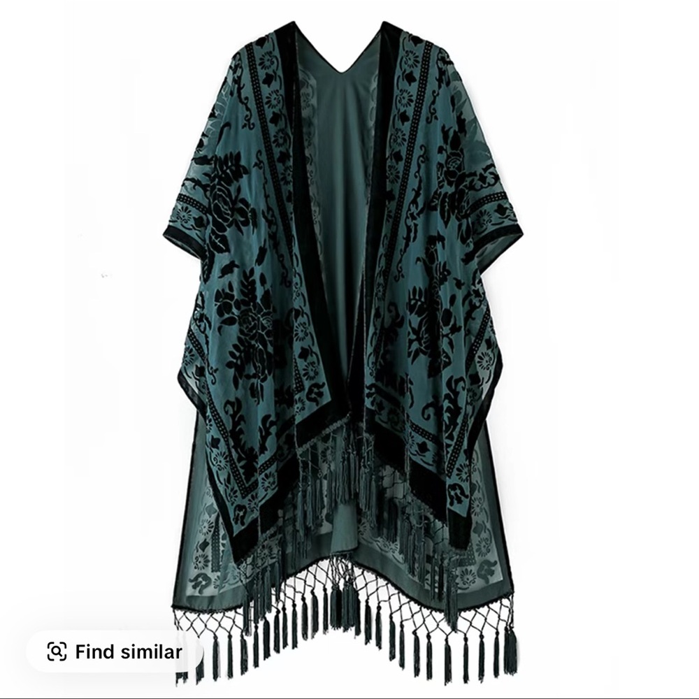 Women’s Boho Long Kimono with Tassels